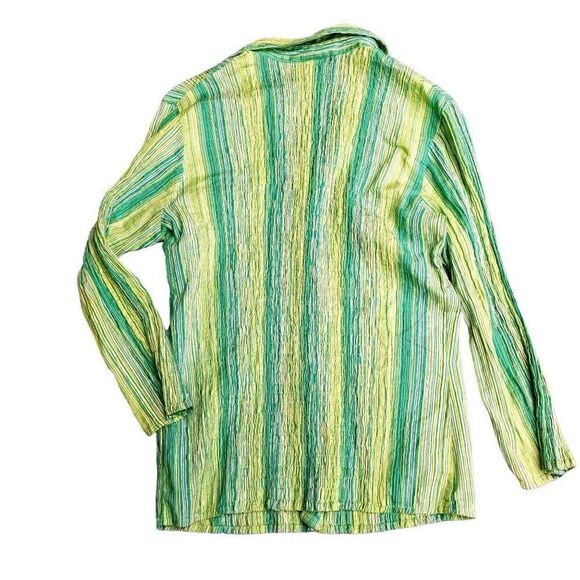Green 3 Three Name Brand Blouses Button Down & Crewneck Sweater Tops - Picture 3 of 12